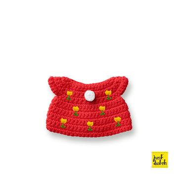 <tc>Red tulip dress handmade</tc>