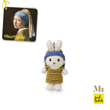 Miffy 米飛 手工編織 鑰匙圈 - 戴珍珠耳環的少女