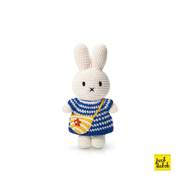 Miffy 米飛和她的藍色細條紋洋裝+小花包