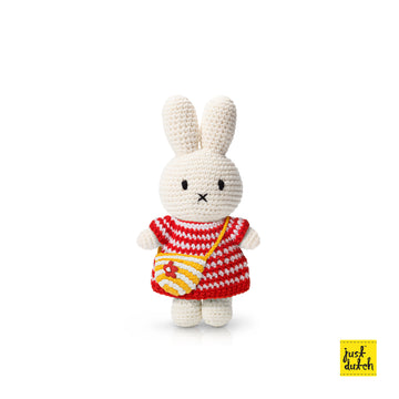 <tc>Miffy handmade and her red small striped dress + striped flower bag</tc>