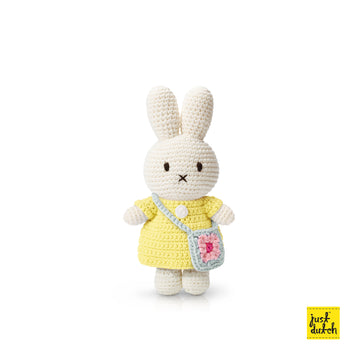 Miffy 米飛和她的粉黃洋裝+小花包