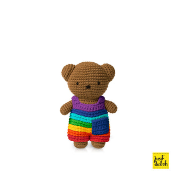 <tc>Boris handmade and his bright rainbow overall</tc>